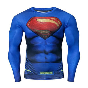 Compression Shirt Workout Training Fitness Men Cosplay Rashgard Plus Size Bodybuilding T shirt 3D Printed Superman Tops For Male