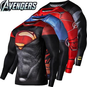 Compression Shirt Workout Training Fitness Men Cosplay Rashgard Plus Size Bodybuilding T shirt 3D Printed Superman Tops For Male