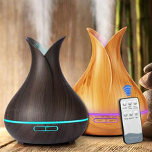 Load image into Gallery viewer, 400 ml Ultrasonic Air Humidifier Aroma Essential Oil  Diffuser with Wood Grain 7 Color Changing LED Lights for Office Home